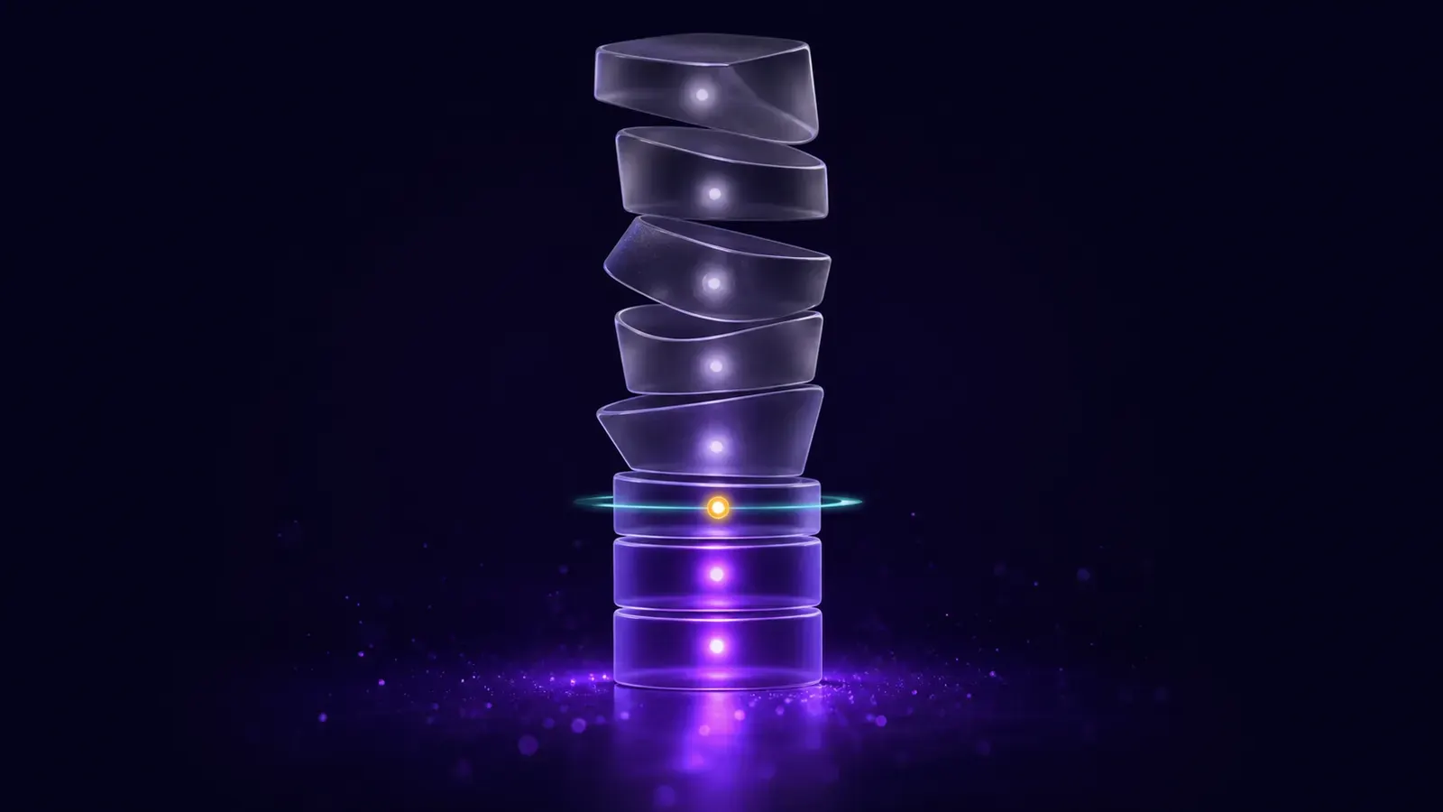 Isometric illustration about enterprise iPaaS versus standalone connectors: a stack that deforms on its own past a certain height.